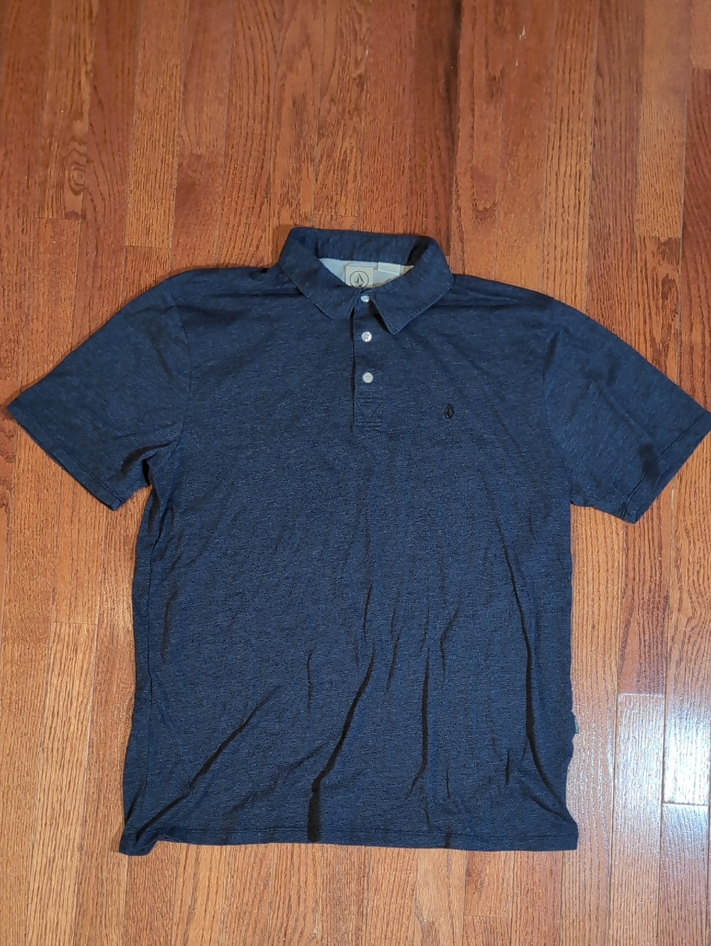 Volcom Men's Polo Short Sleeve Shirt Size XL Dark Blue Heather